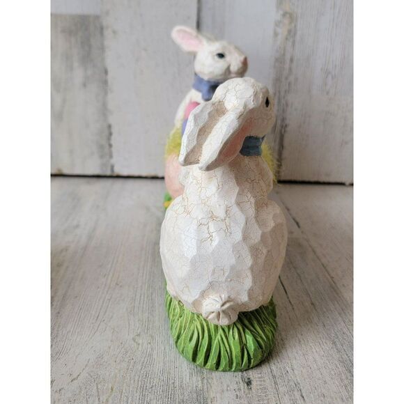 Folk art Easter bunny egg lay rustic home decor - Picture 6 of 12